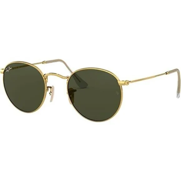 Ray - Ban Unisex Gold Metal Round Frame Crystal Green Lense Sunglasses 47 21 140 - Picture 5 of 5